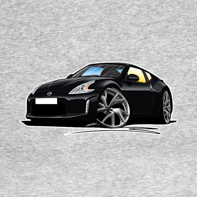 Nissan 370z Black Caricature Car Art by y30man5